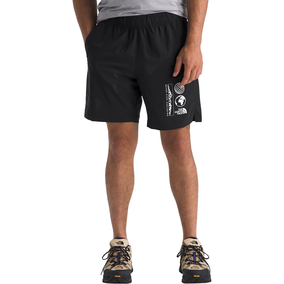 Image of The North Face 24/7 7in Graphic Short - Men's TNF Black, L/Reg
