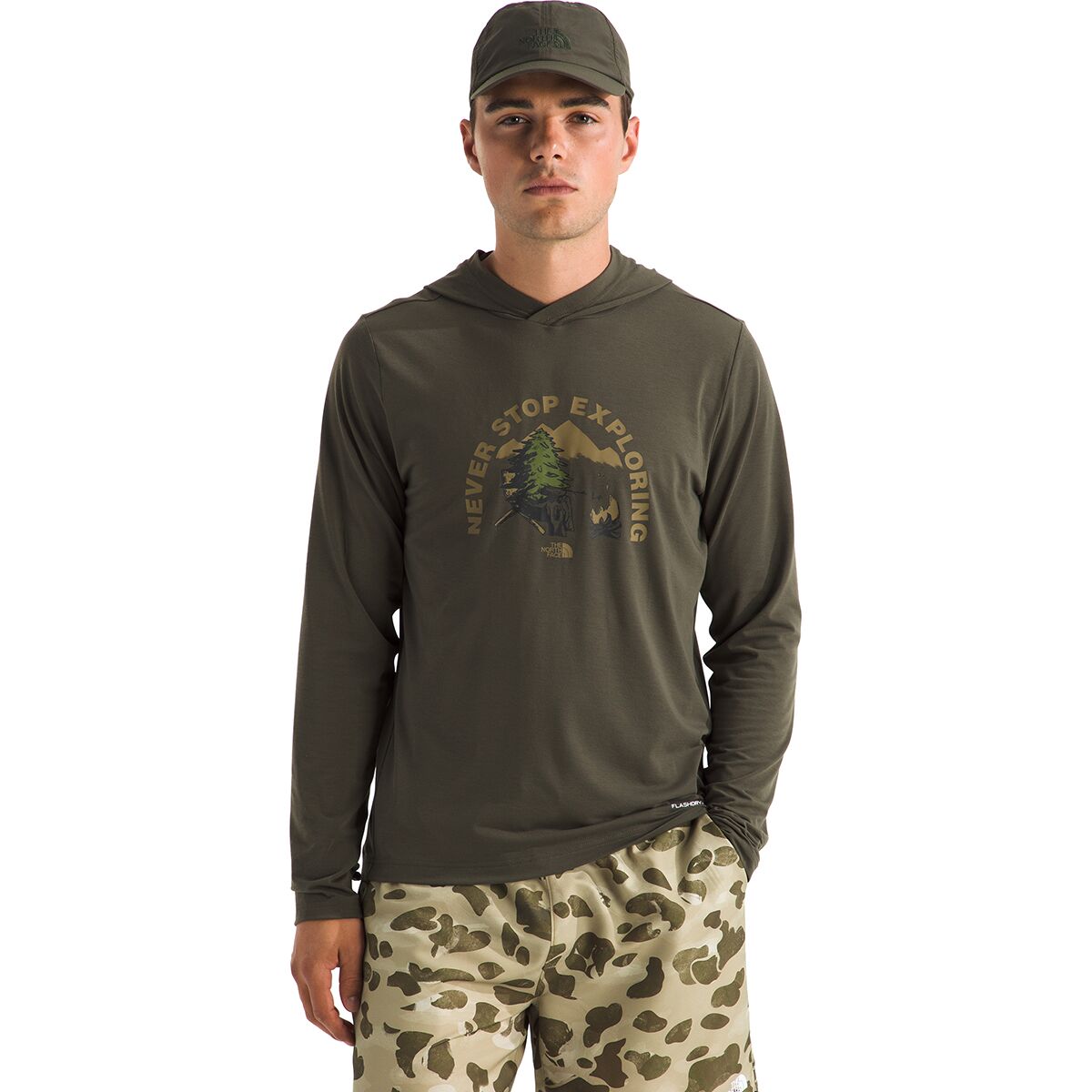 Image of The North Face Adventure Campfire Hoodie - Men's New Taupe Green, L
