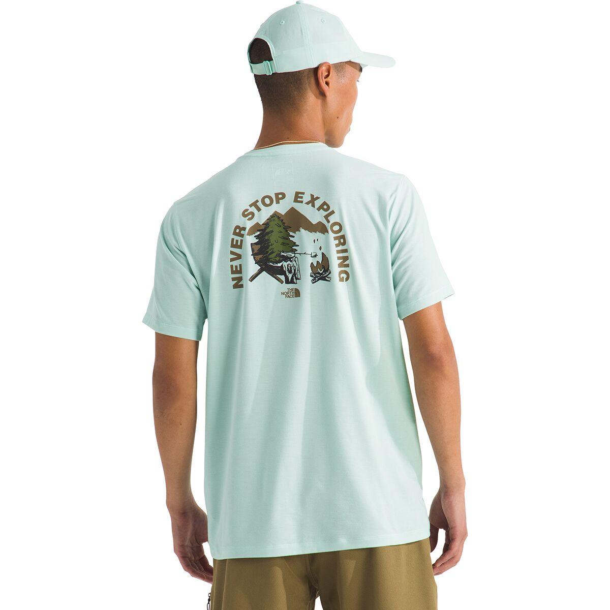 Image of The North Face Adventure Campfire Short-Sleeve T-Shirt - Men's Opal Frost, M