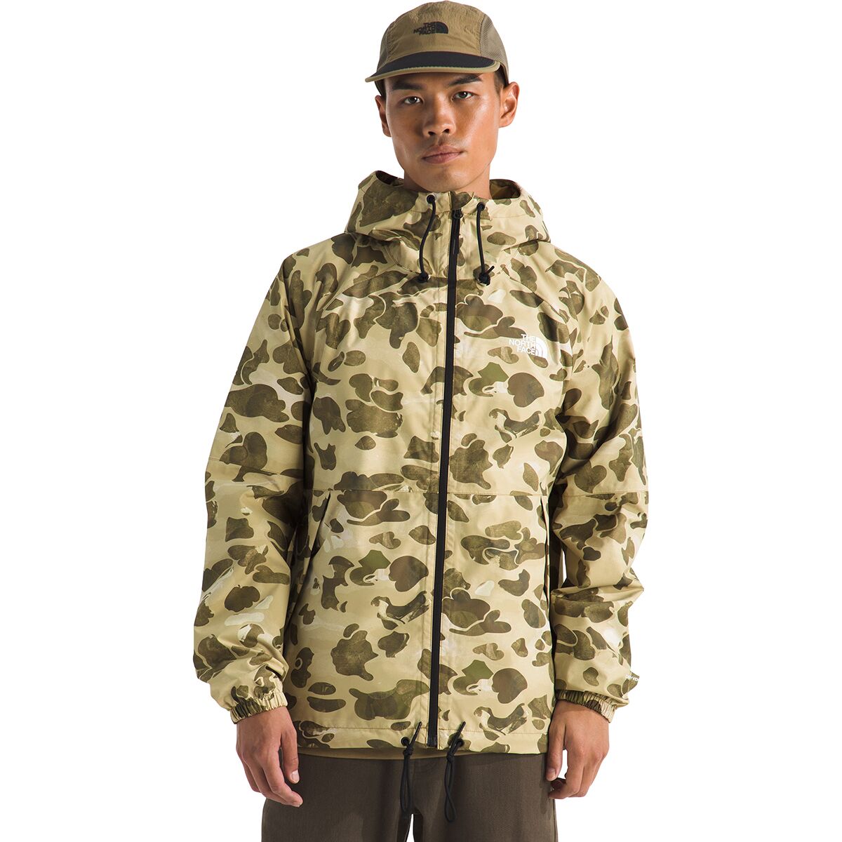 Image of The North Face Antora Rain Hooded Print Jacket - Men's Cedar Heritage Print, M