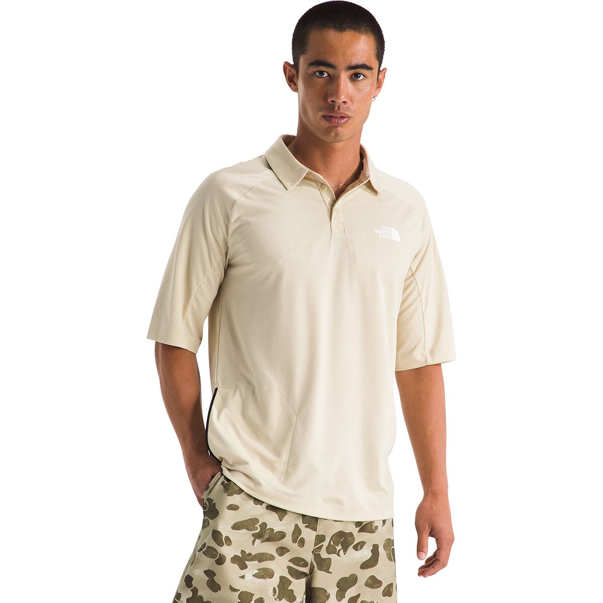Image of The North Face LIGHTRANGE Packable Short-Sleeve Polo - Men's Desert Stone, XXL