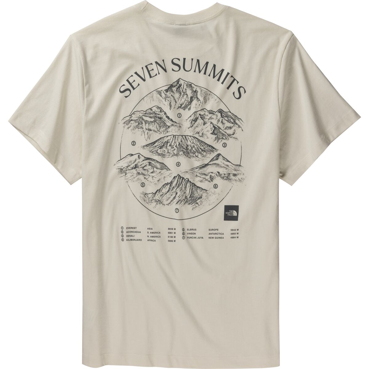 Image of The North Face Places We Love Seven Summits Short-Sleeve T-Shirt - Men's White Dune, XL