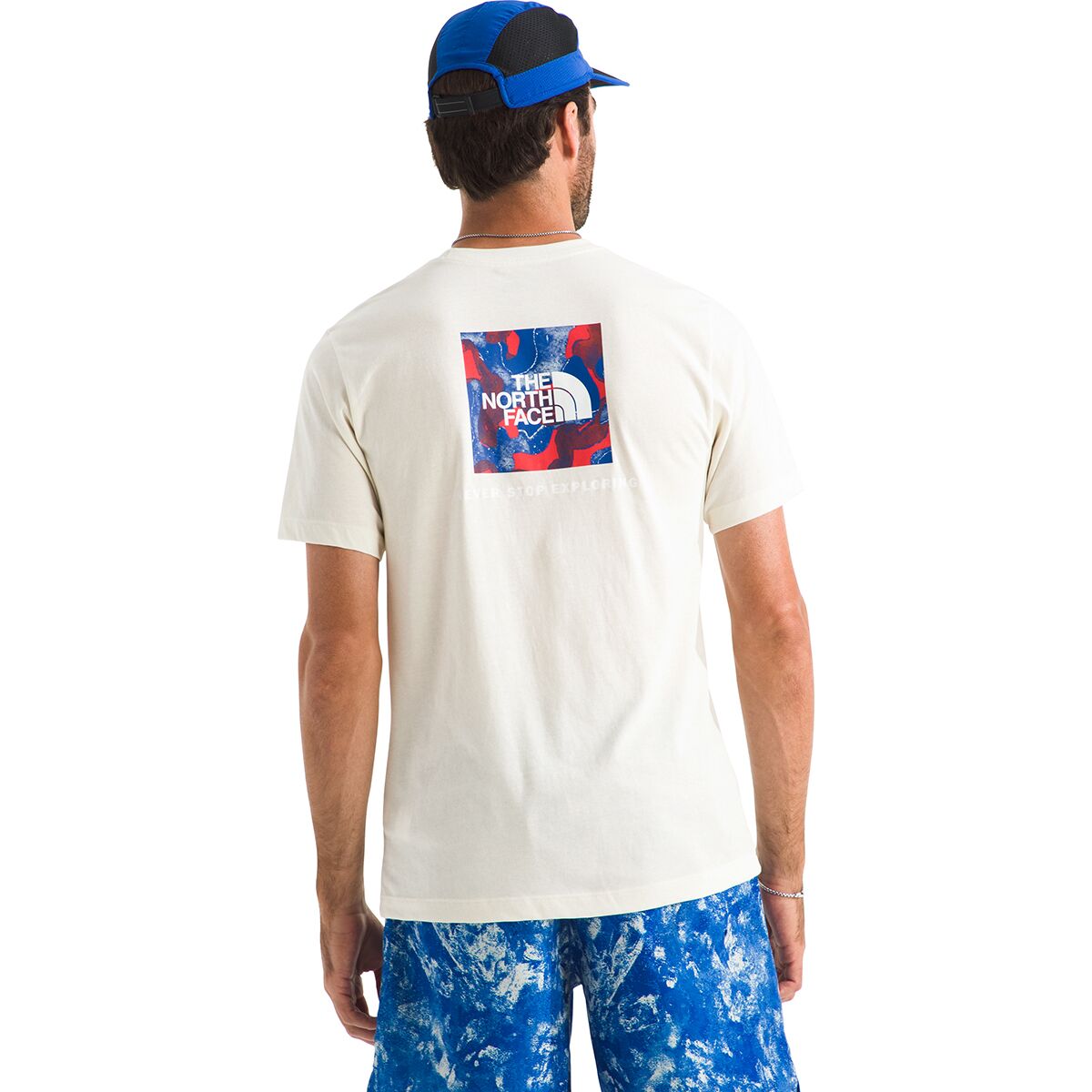 Image of The North Face Red White & Blue Regular Short-Sleeve T-Shirt - Men's White Dune, M