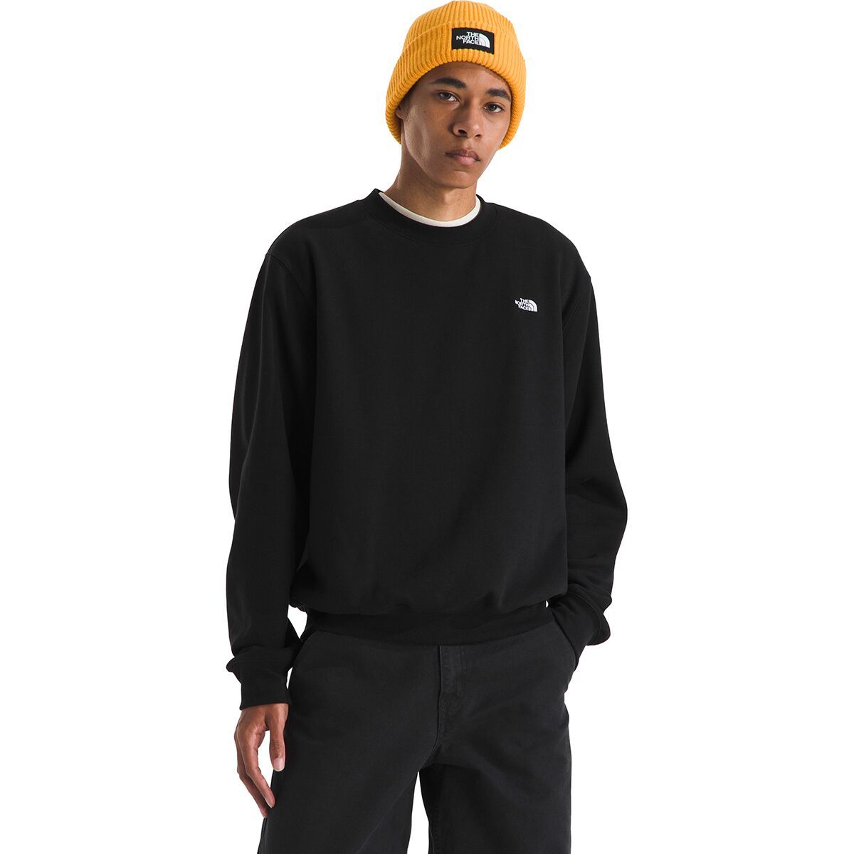 Image of The North Face TNF Essential Simple Dome Relaxed Crew Sweatshirt - Men's TNF Black, L