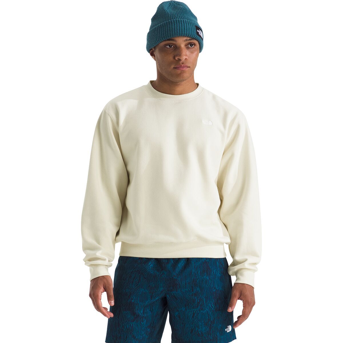 Image of The North Face TNF Essential Simple Dome Relaxed Crew Sweatshirt - Men's White Dune, XXL