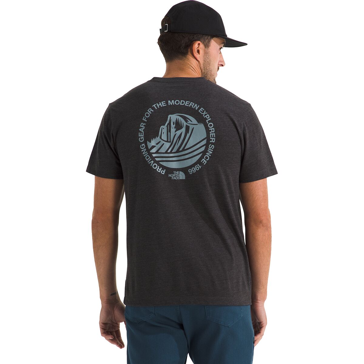 Image of The North Face Tri-Blend Mountain Days Short-Sleeve T-Shirt - Men's TNF Dark Grey White Heather, S