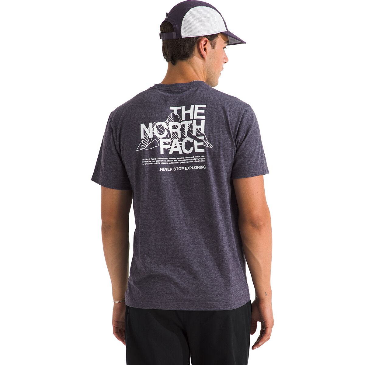 Image of The North Face Tri-Blend Mountain Sketch Short-Sleeve T-Shirt - Men's Endless Dusk White Heather, XXL