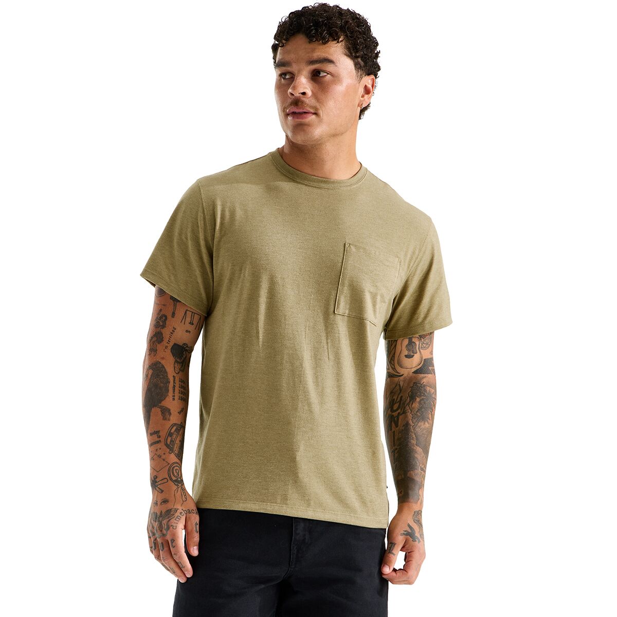 Image of The North Face Tri-Blend Short-Sleeve Pocket T-Shirt - Men's Cedar White Heather, M
