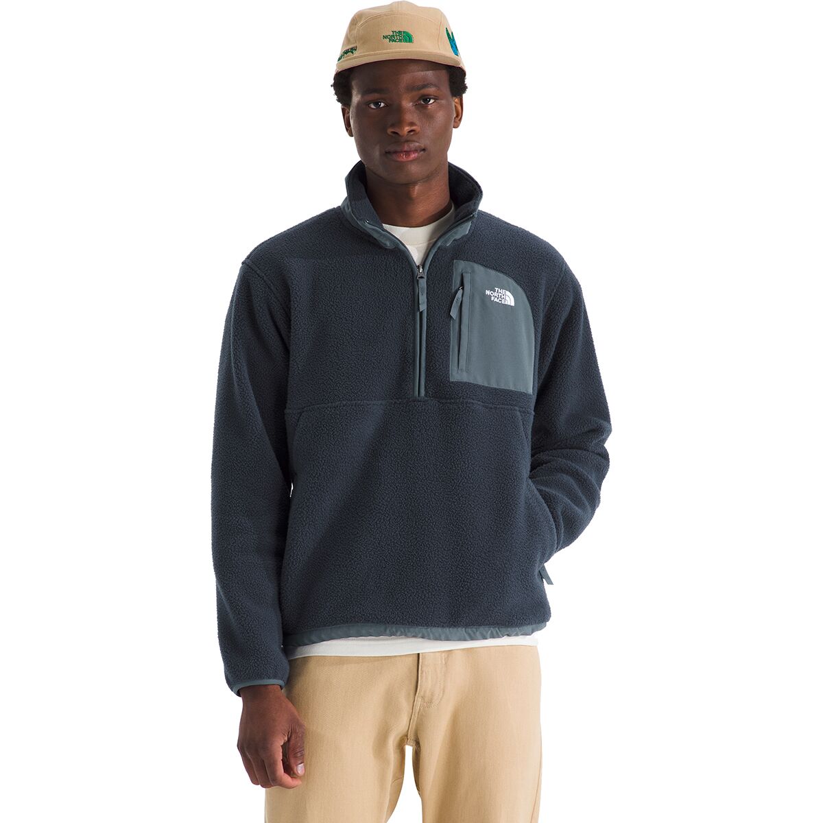 Image of The North Face Yumiori Off Peak 1/2-Zip Jacket - Men's Summit Navy/Granite Grey, M