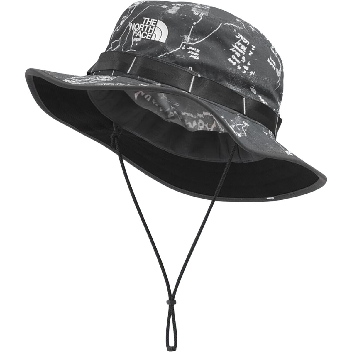 Image of The North Face Class V Brimmer Hat Anthracite Grey Conrad Topo Print, S/M