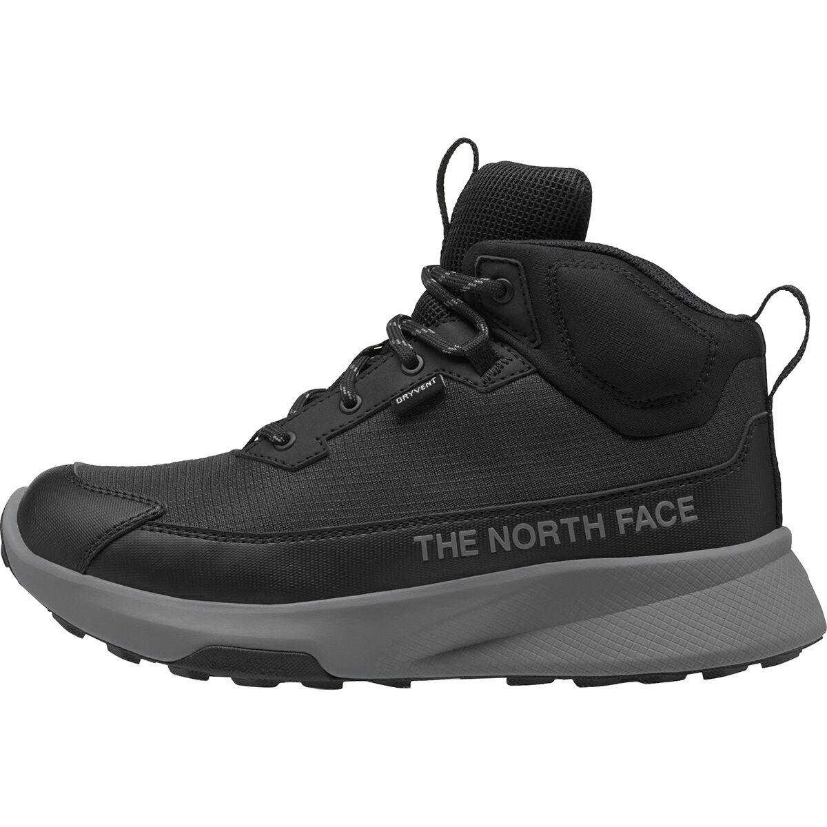 Image of The North Face Fastpack II Mid Waterproof Hiking Boot - Kids' TNF Black/Concrete, 12