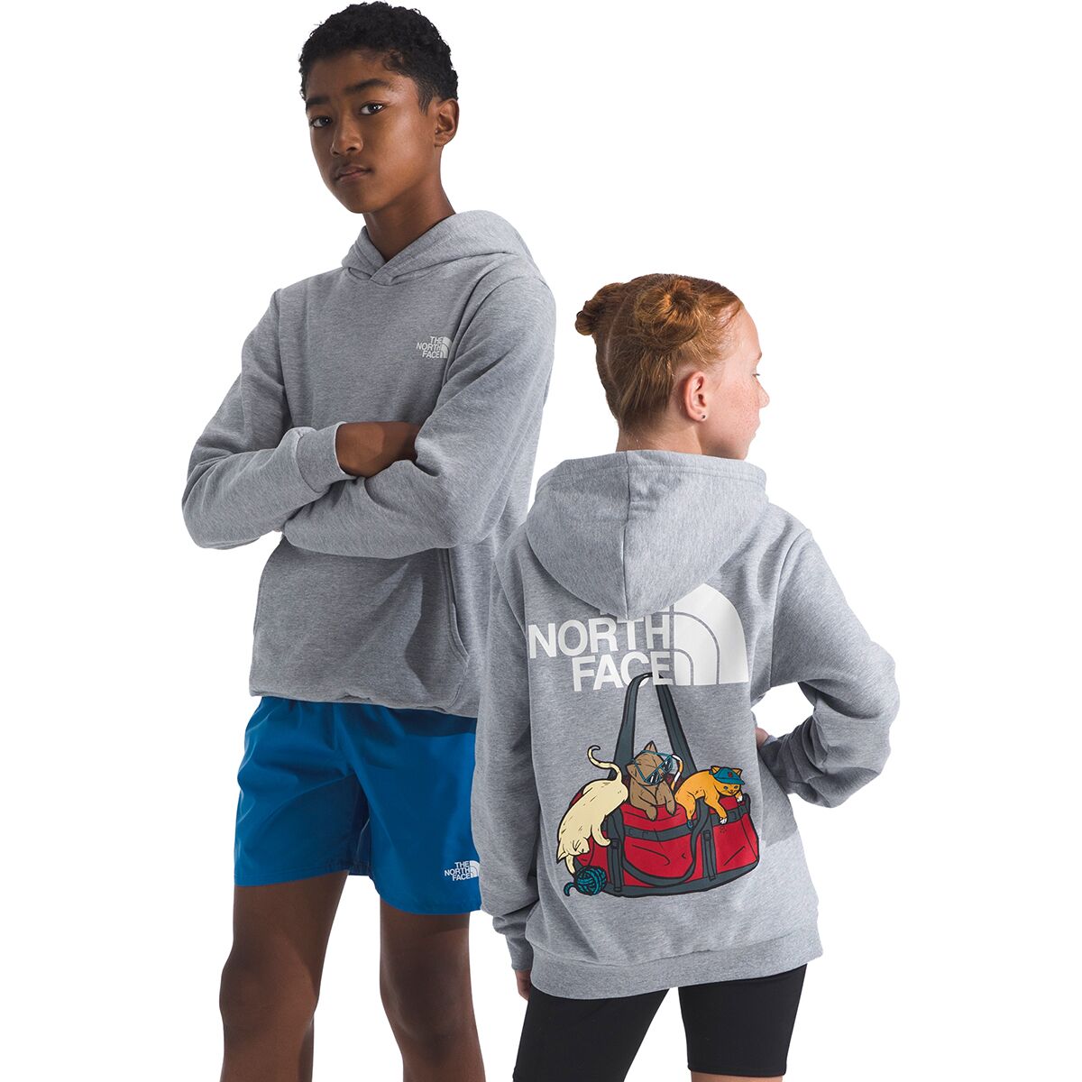 Image of The North Face Ember Fade Regular Hoodie - Kids' TNF Pale Grey Heather, XL