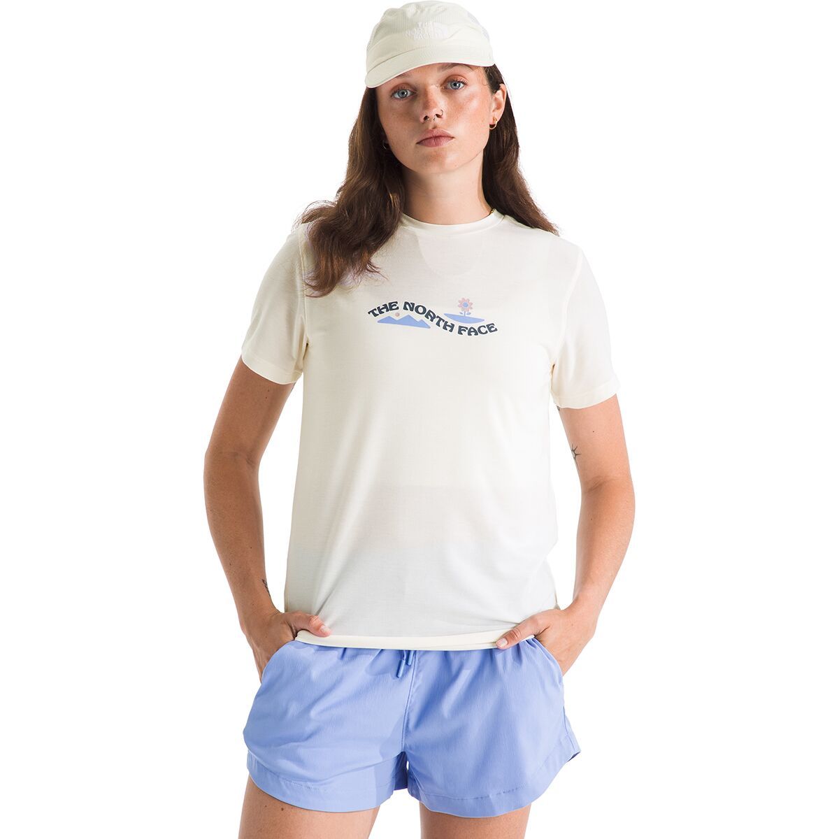 Image of The North Face Adventure Wavy Type Short-Sleeve T-Shirt - Women's White Dune, S