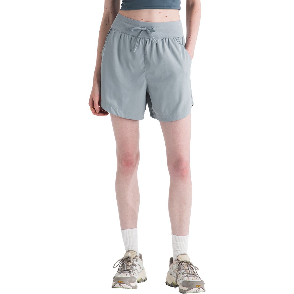 Image of The North Face Aphrodite Arise 5in Short - Women's Frost Grey, M