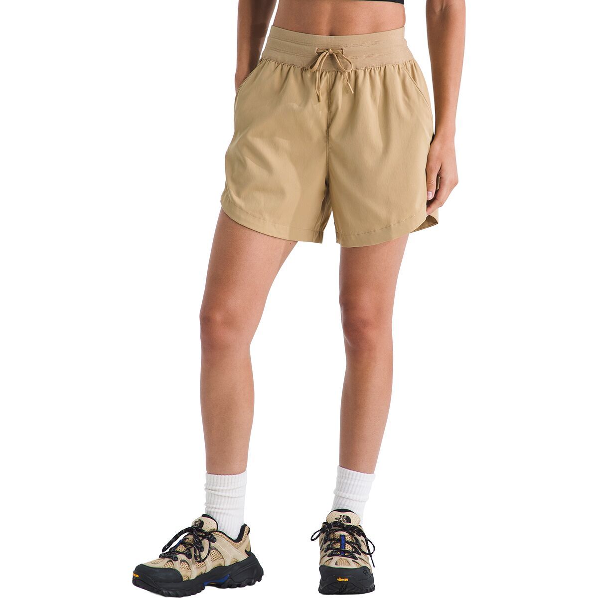 Image of The North Face Aphrodite Arise 5in Short - Women's Khaki Stone, XL
