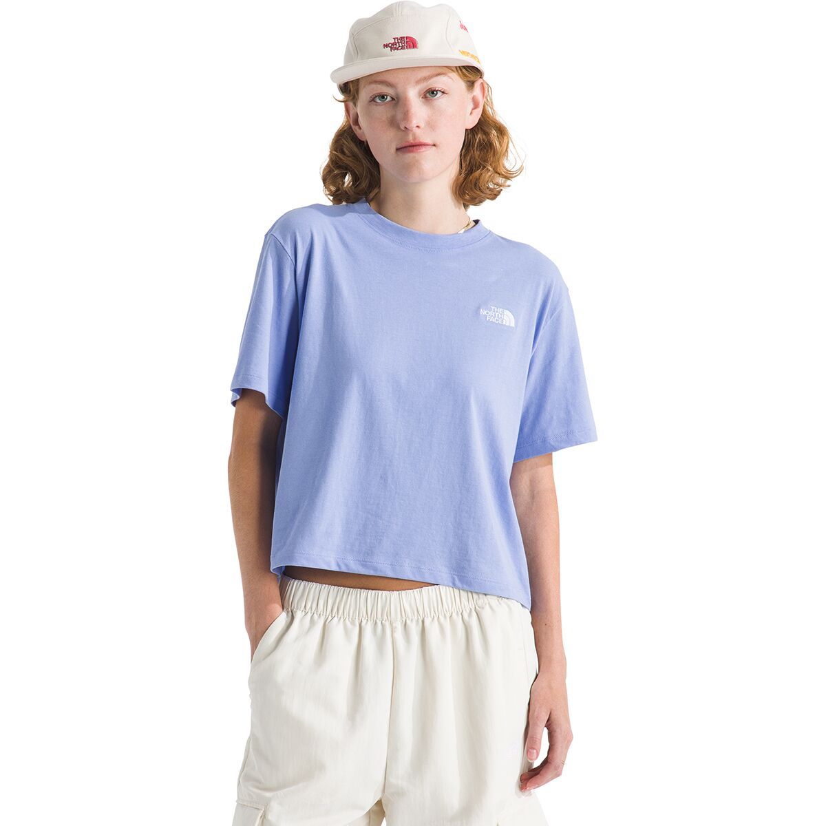 Image of The North Face Evolution Simple Dome Crop Relaxed T-Shirt - Women's Periwinkle Glow, M