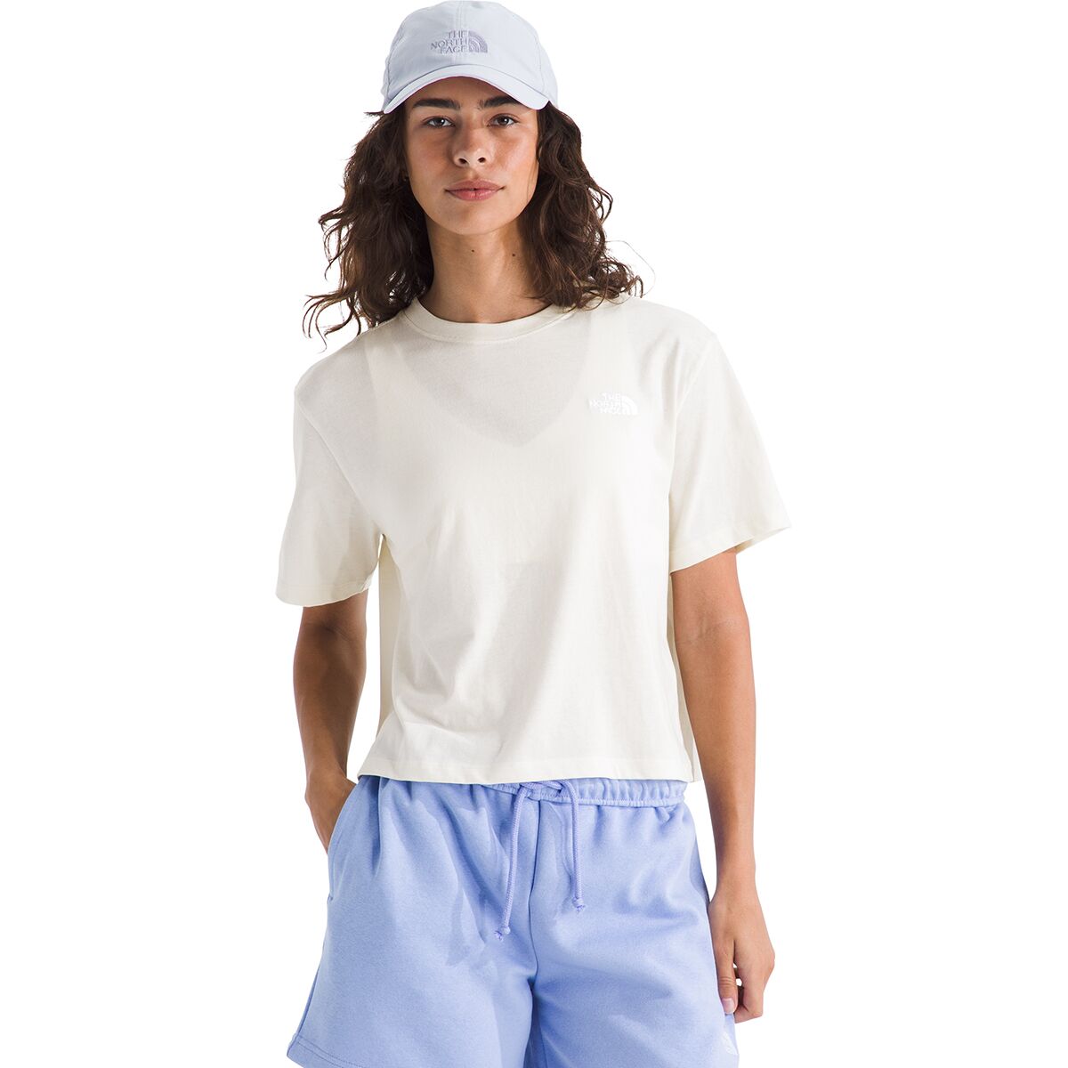Image of The North Face Evolution Simple Dome Crop Relaxed T-Shirt - Women's White Dune, XL
