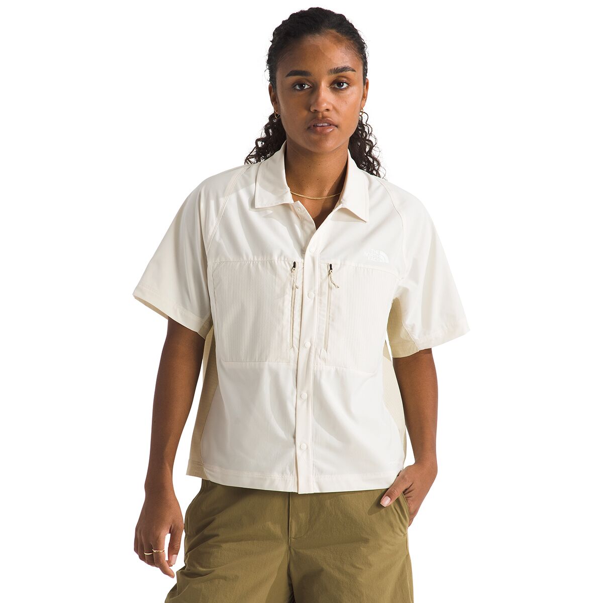 Image of The North Face Trail LIGHTRANGE Short-Sleeve Shirt - Women's White Dune/Desert Stone, XS