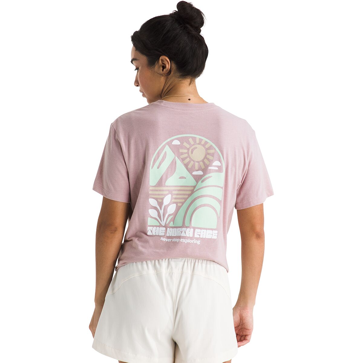 Image of The North Face Tri-Blend Sun Cutie Short-Sleeve T-Shirt - Women's Metal Pink White Heather, M
