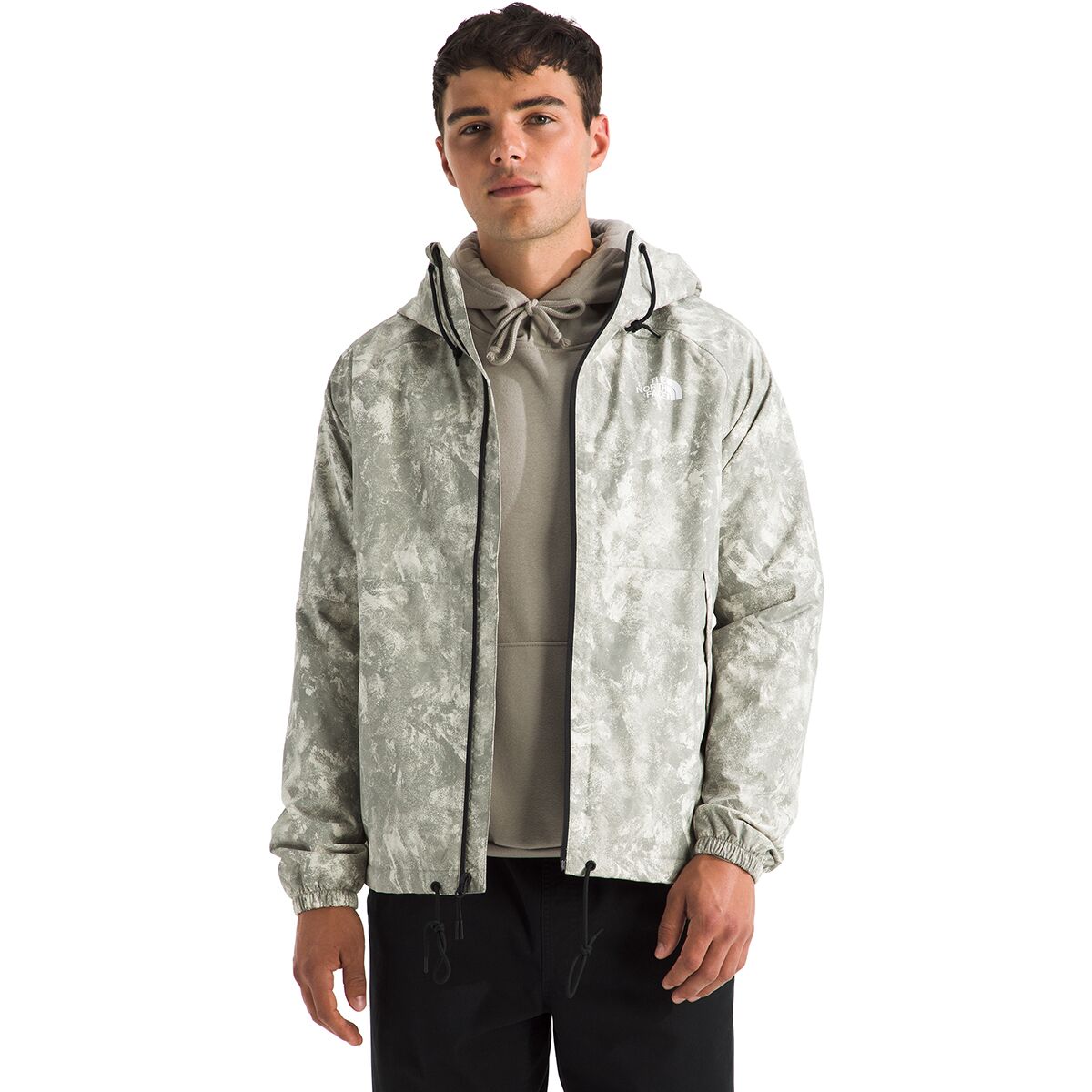The North Face Antora Print Rain Hoodie - Men's Stone Slab Chalk Texture Print, 3XL