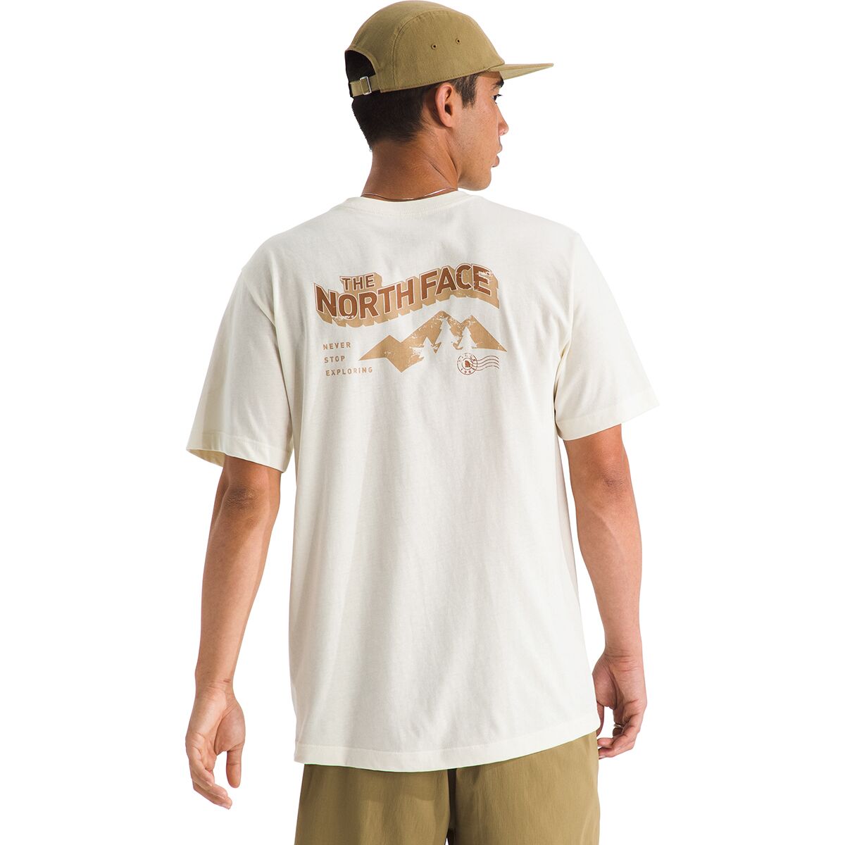 Image of The North Face Explore Postcard Regular Short-Sleeve T-Shirt - Men's White Dune, M