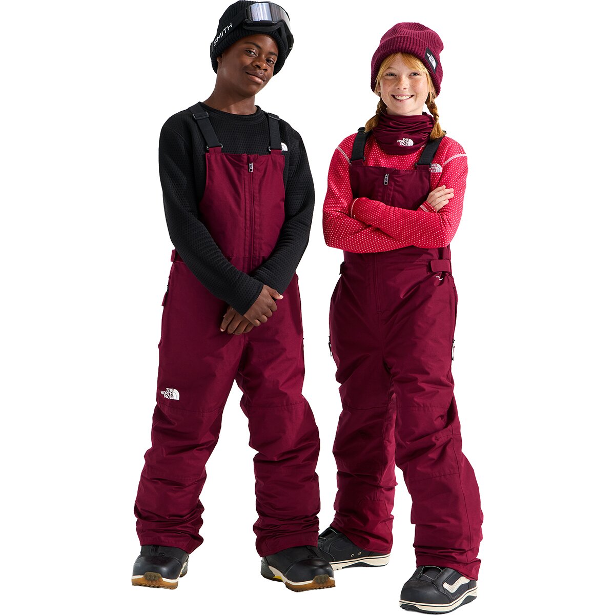 Image of The North Face Freedom Insulated Bib Pant - Kids' Burgundy Crush, L
