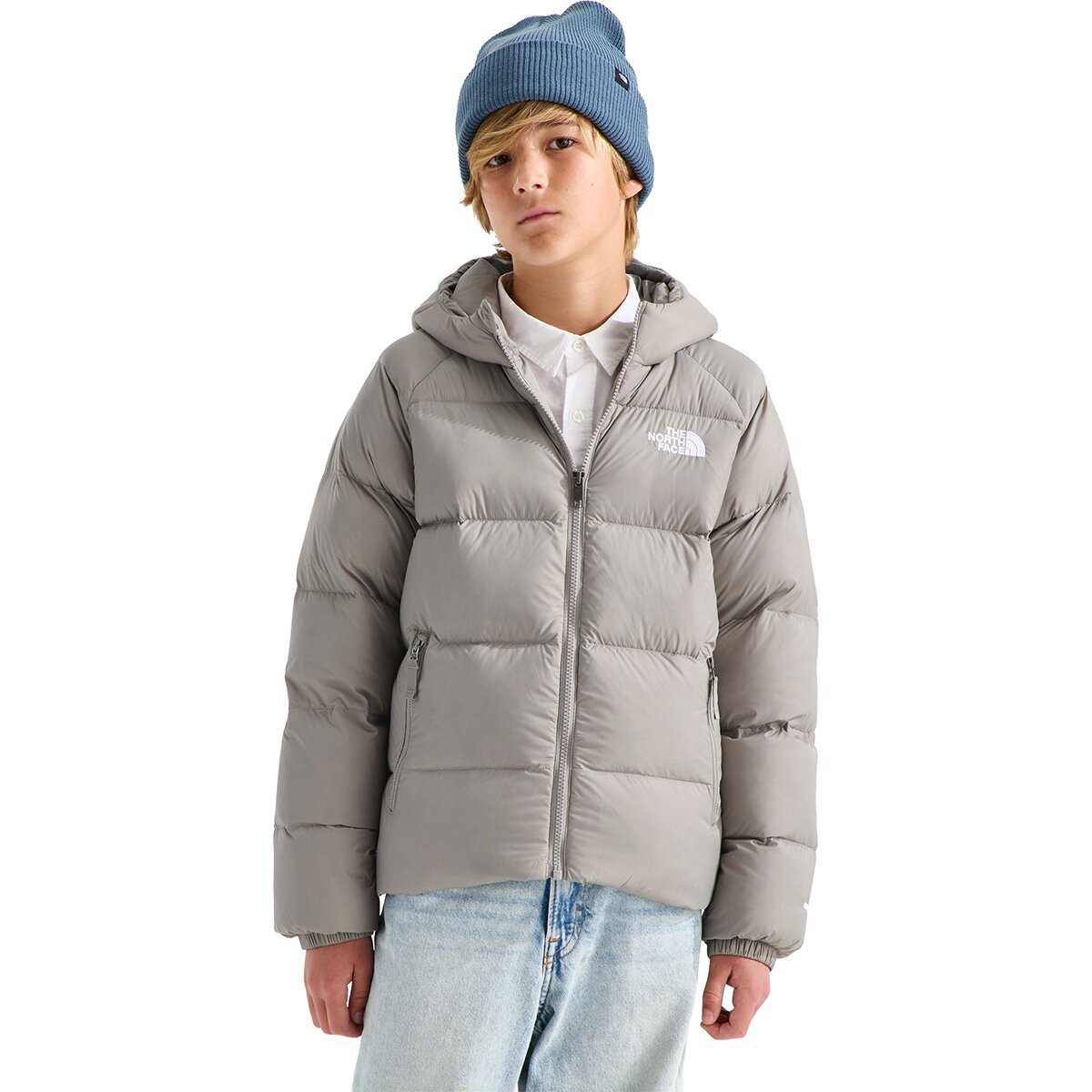 Image of The North Face Hydrenalite Down Hooded Jacket - Boys' Stone Slab, XXL