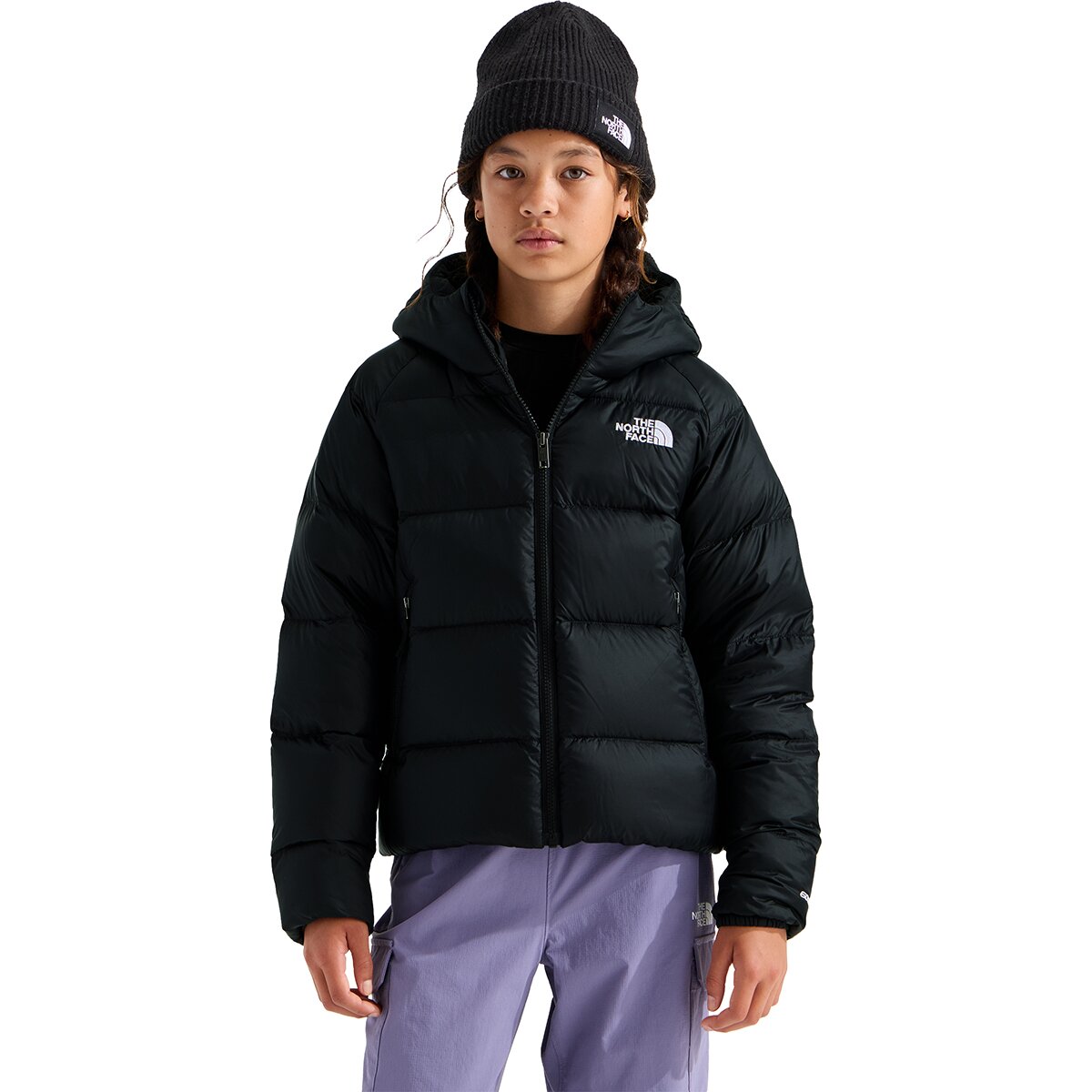 Image of The North Face Hydrenalite Down Hooded Jacket - Girls' TNF Black, M
