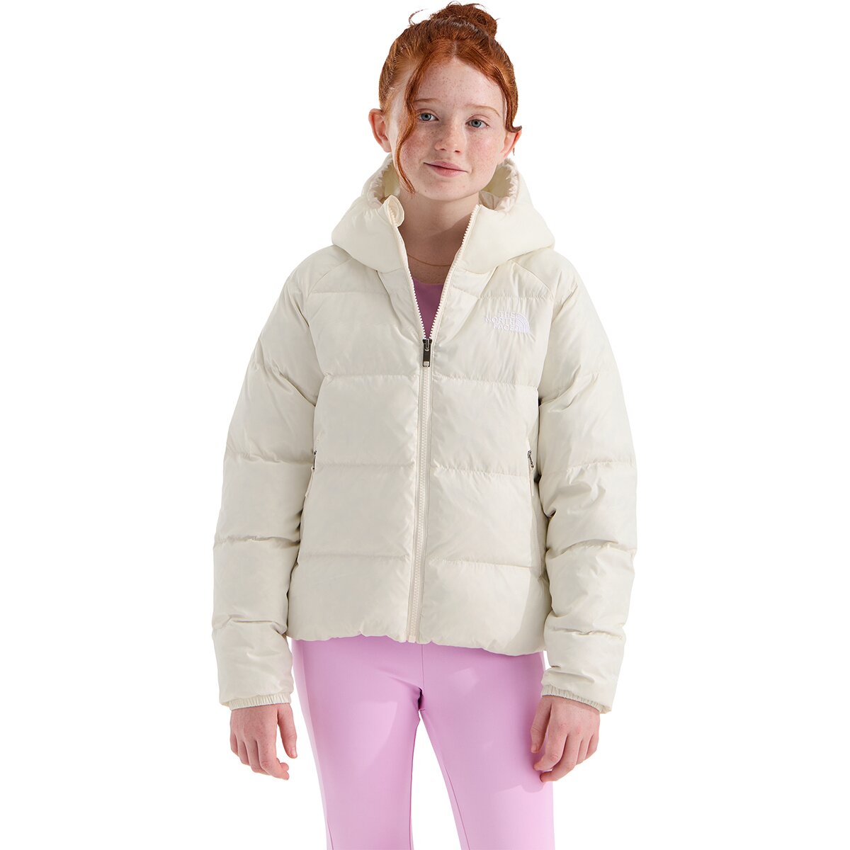 Image of The North Face Hydrenalite Down Hooded Jacket - Girls' White Dune, XS