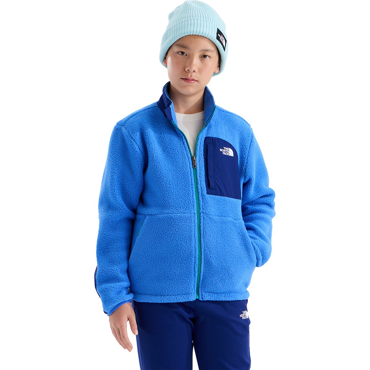 Image of The North Face Yumiori Off Peak Full-Zip Jacket - Boys' Active Blue/Bold Blue, XXL