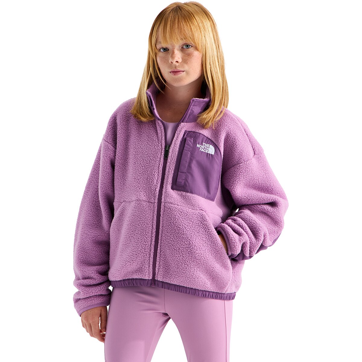Image of The North Face Yumiori Off Peak Full-Zip Jacket - Girls' Hushed Lavender/Chroma Purple, S