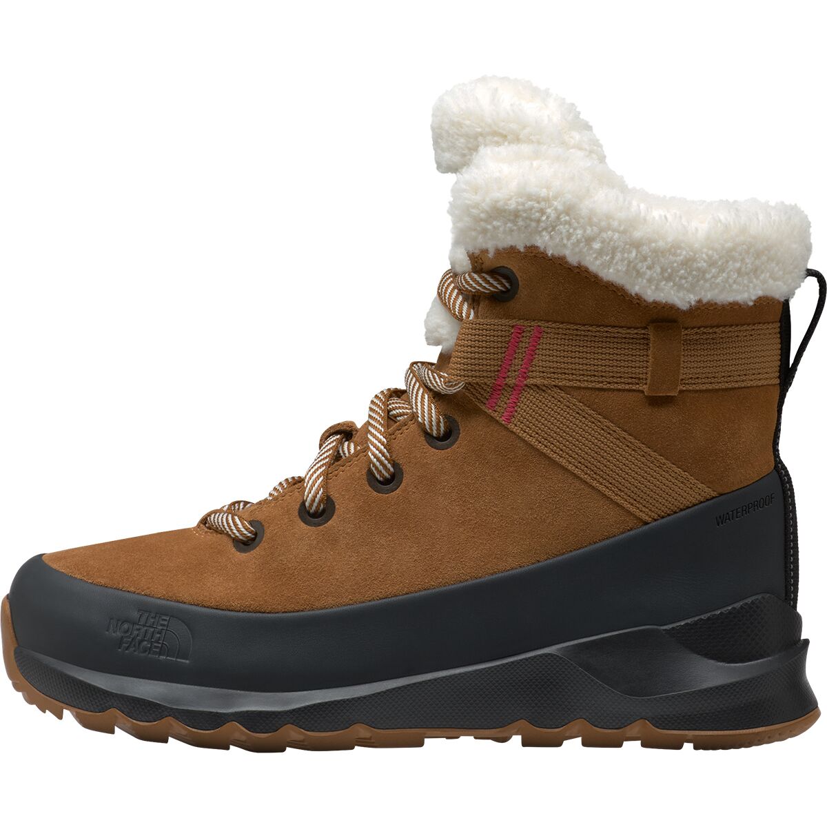 Image of The North Face THERMOBALL Leather Lace Up WP Boot - Women's Timber Tan/TNF Black, 6.0