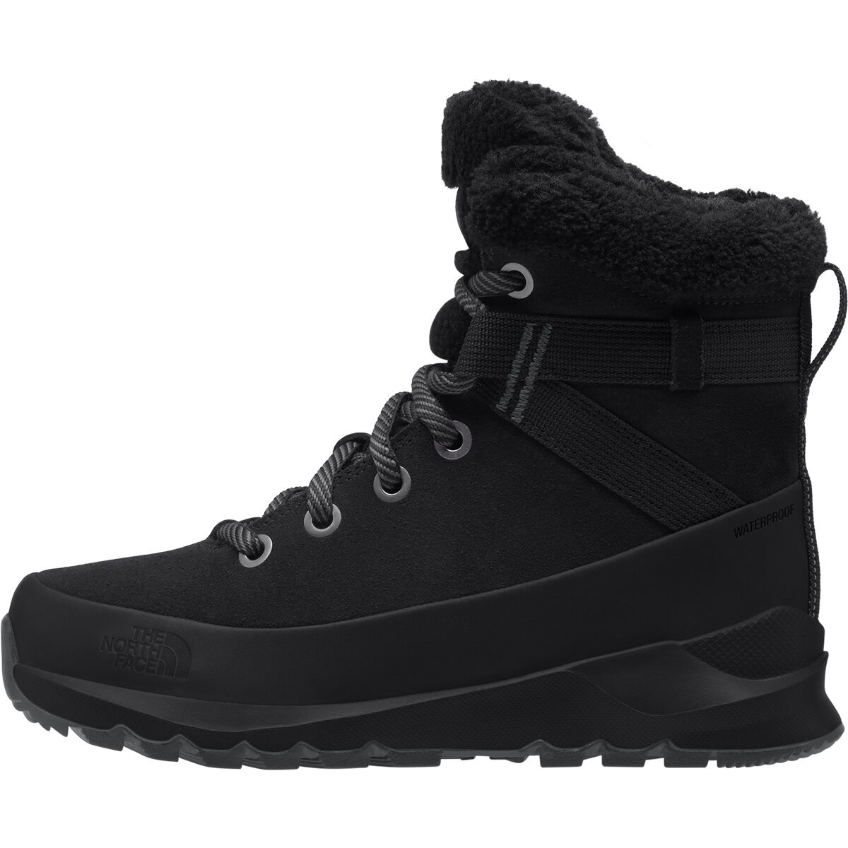Image of The North Face THERMOBALL Leather Lace Up WP Boot - Women's TNF Black/TNF Black, 8.0