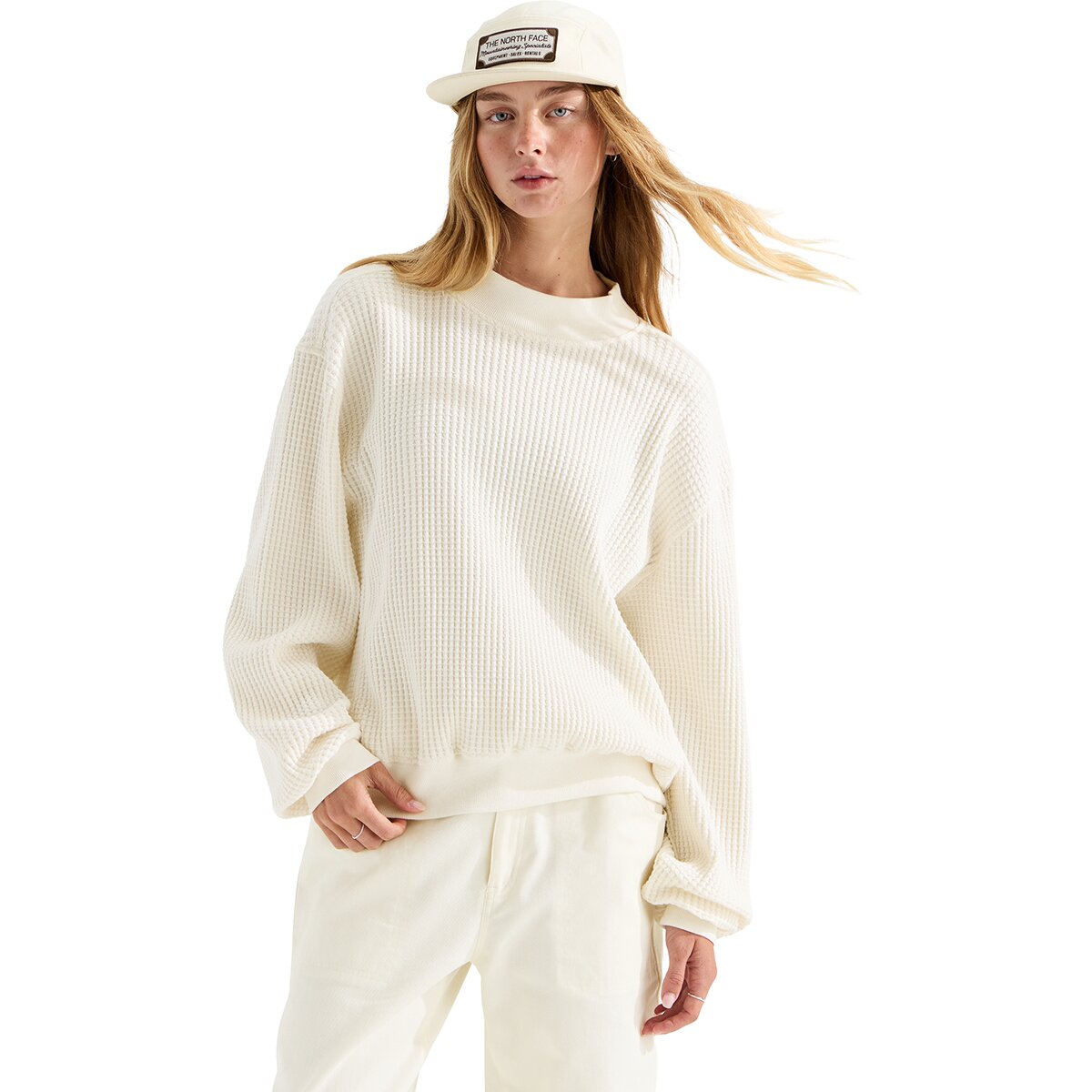 Image of The North Face Chabot 2.0 Mock-Neck Sweatshirt - Women's White Dune, M