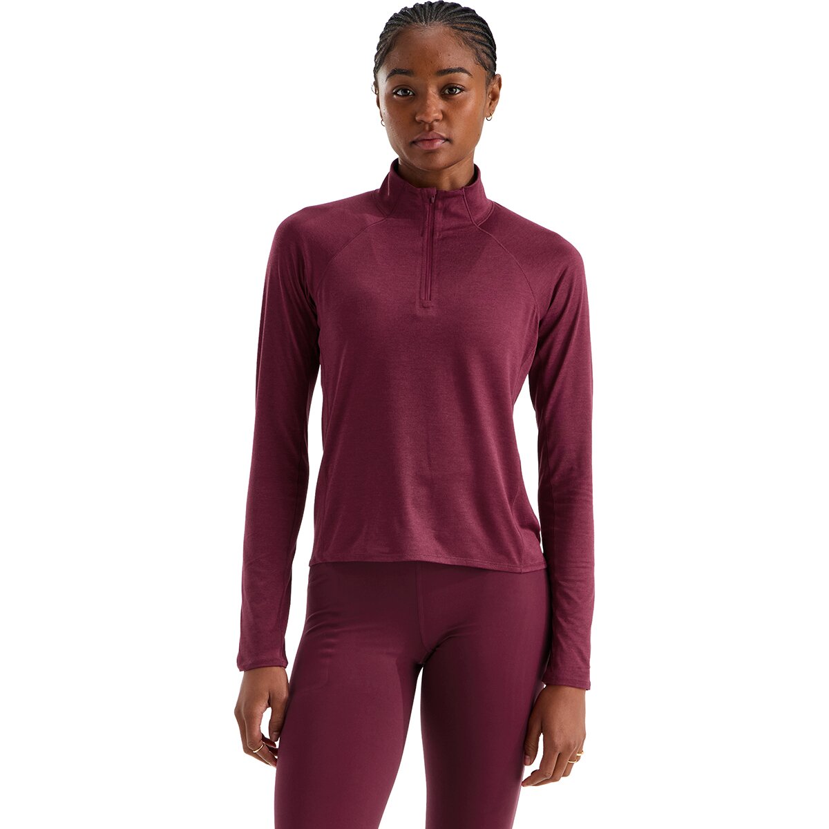 Image of The North Face Jaida 1/4-Zip Top - Women's Burgundy Crush Light Heather, L