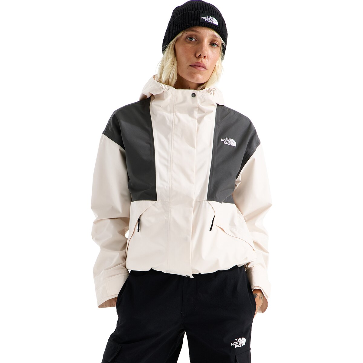 Image of The North Face Reign On 2.0 Jacket - Women's White Dune/Anthracite Grey, XXL