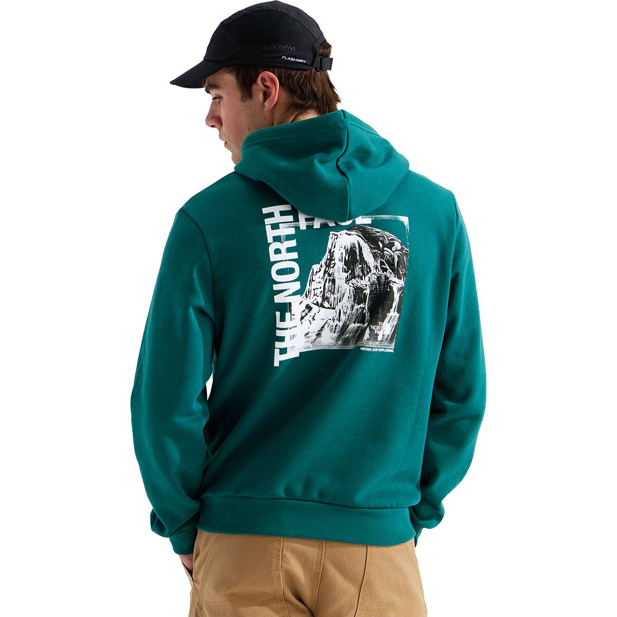 Image of The North Face Evolution Half Dome Photo Regular Hoodie - Men's Pacific Teal, L
