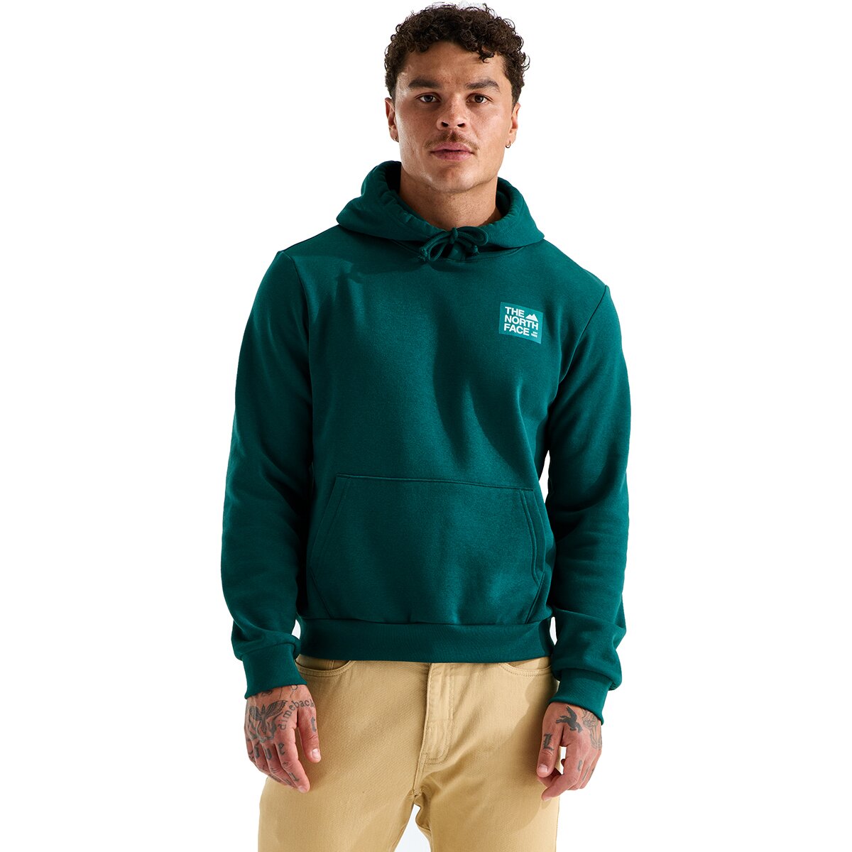 Image of The North Face Evolution TNF Peak Regular Hoodie - Men's Pacific Teal, M