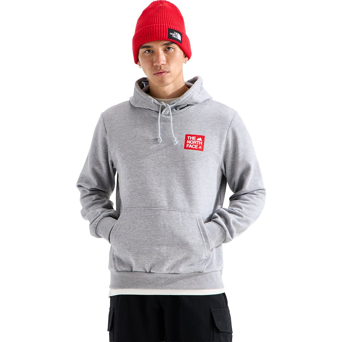 Image of The North Face Evolution TNF Peak Regular Hoodie - Men's TNF Pale Grey Heather, M