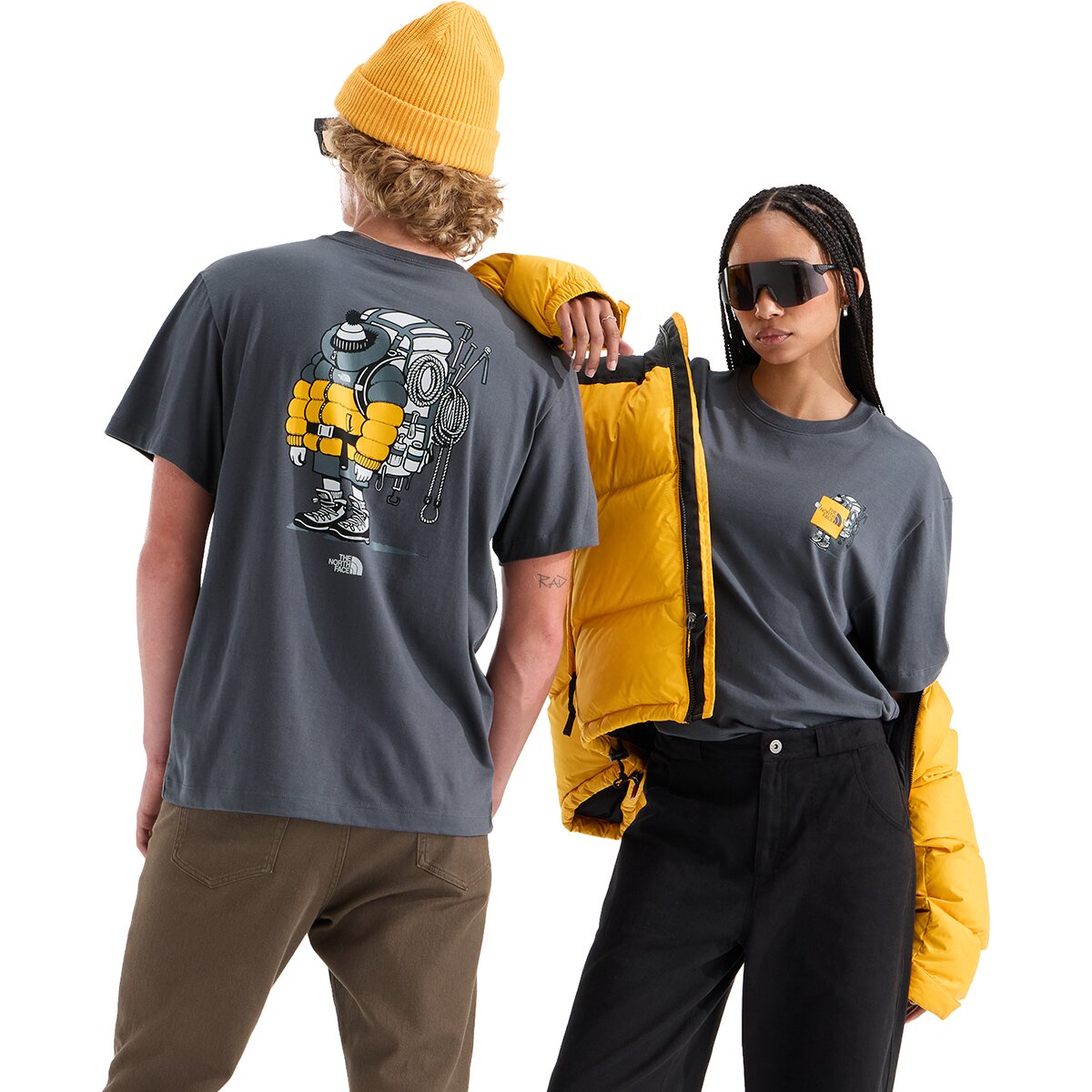 Image of The North Face Gear Up Get Out Relaxed Short-Sleeve Graphic T-Shirt Anthracite Grey, S