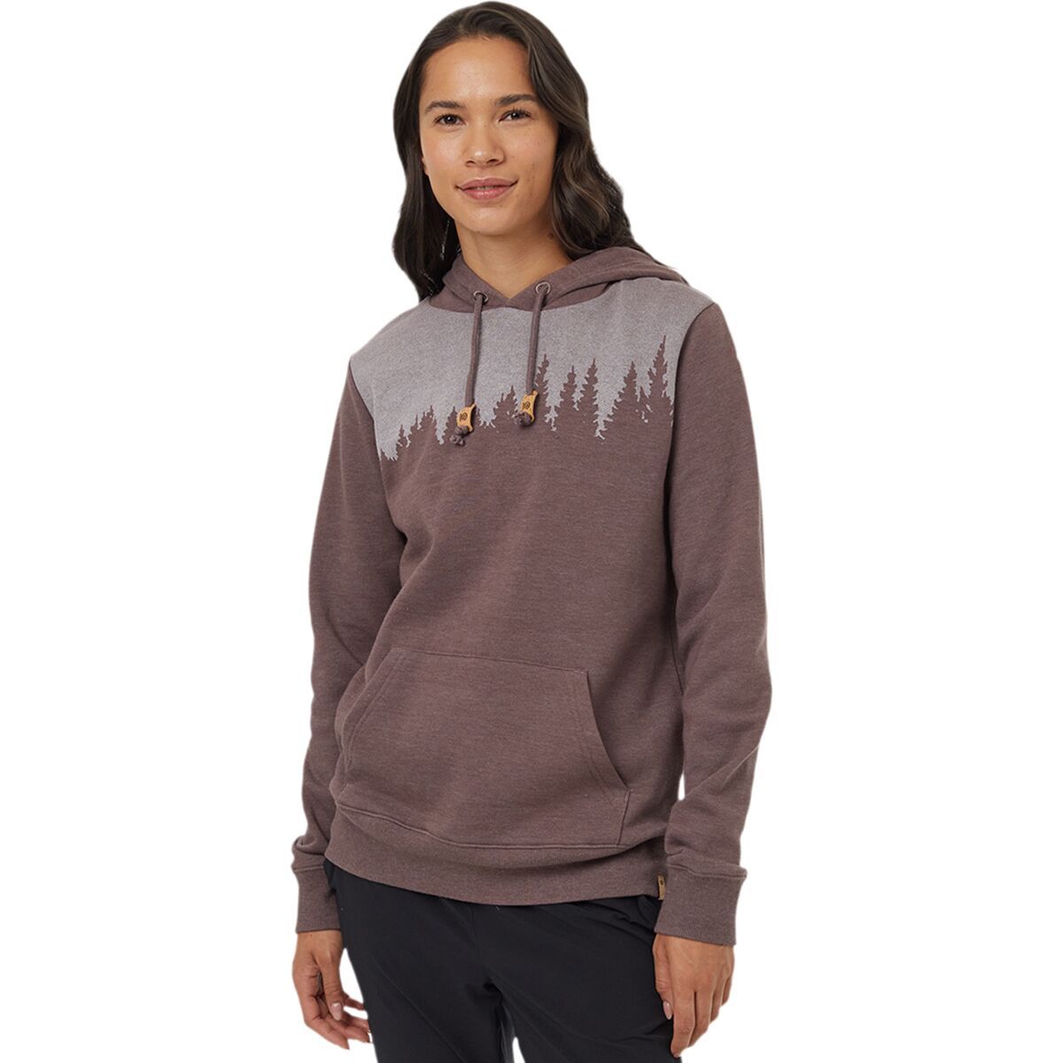 Tentree Juniper Pullover Hoodie - Women's Elkwood Heather/White, L