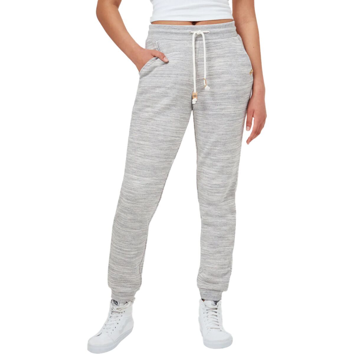Tentree Bamone Sweat Pant - Women's Hi Rise Grey Space Dye, L