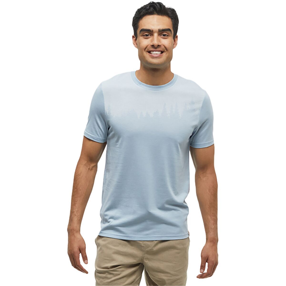 Image of Tentree Juniper T-Shirt - Men's Blue Haze Heather/White, L