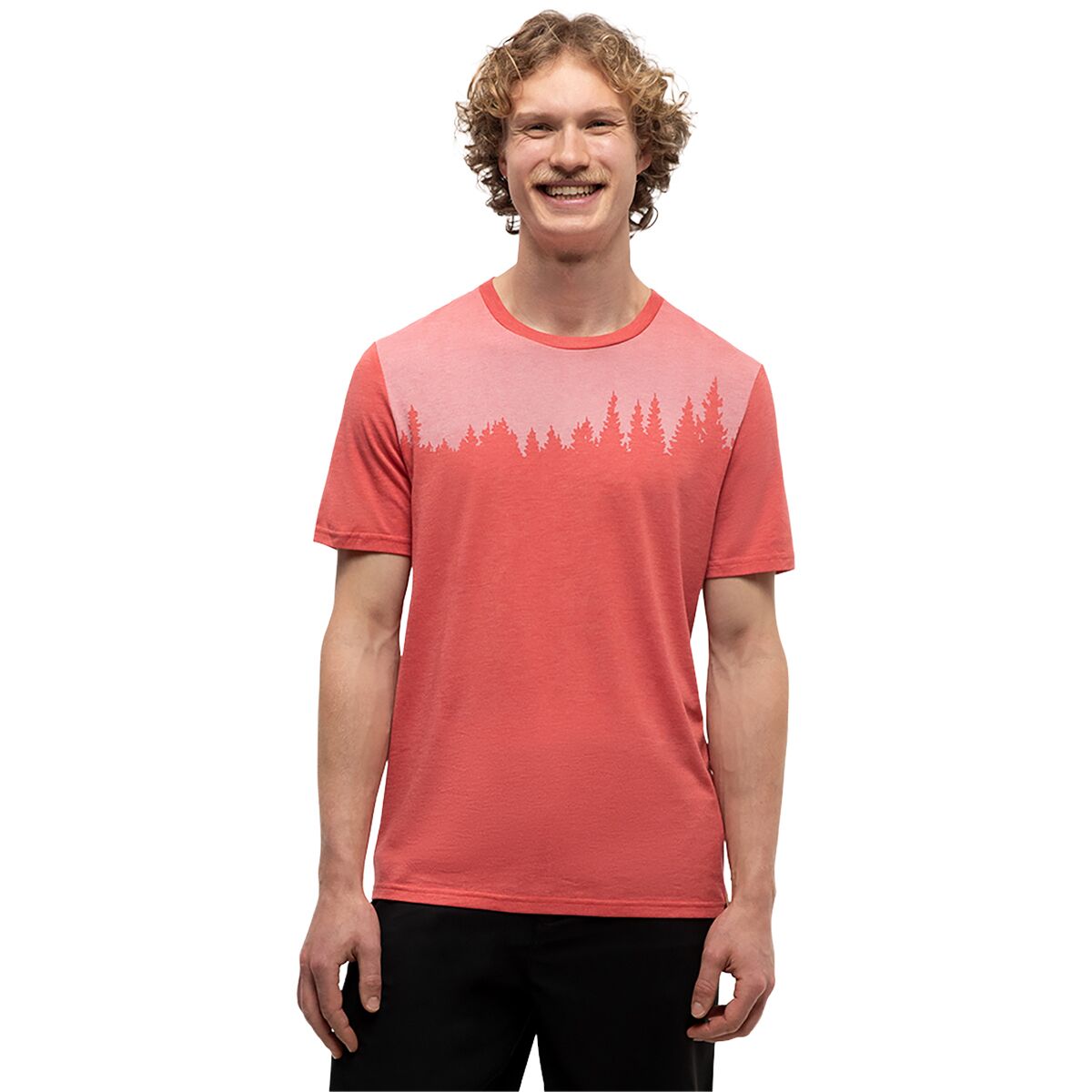 Image of Tentree Juniper T-Shirt - Men's Deep Coral Heather/White, L