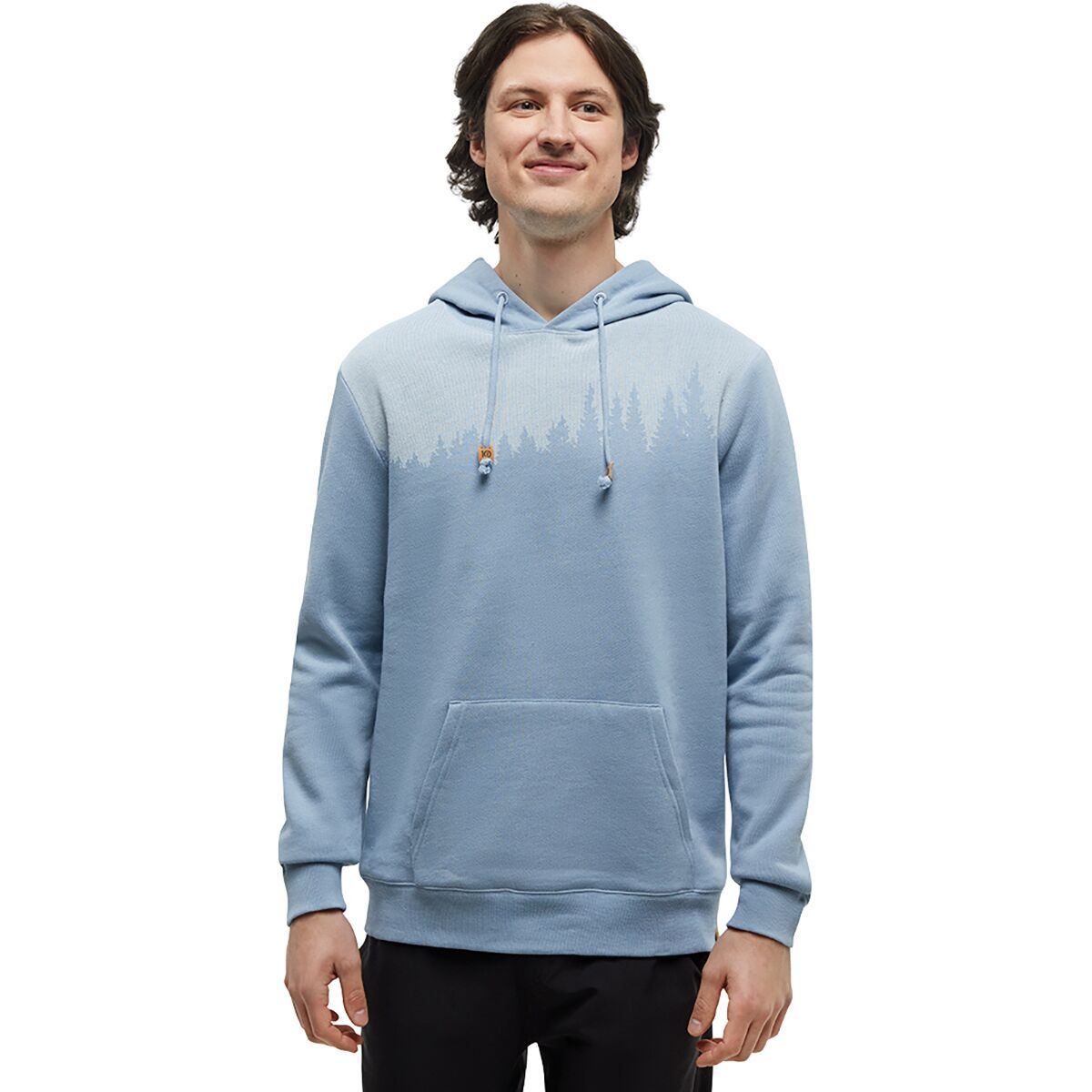 Image of Tentree Juniper Pullover Hoodie - Men's Blue Haze Heather/White, M