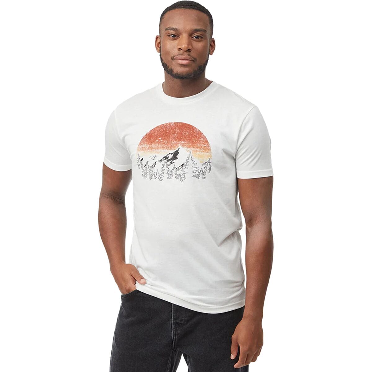 tentree Vintage Sunset T-Shirt - White Small, Men's
