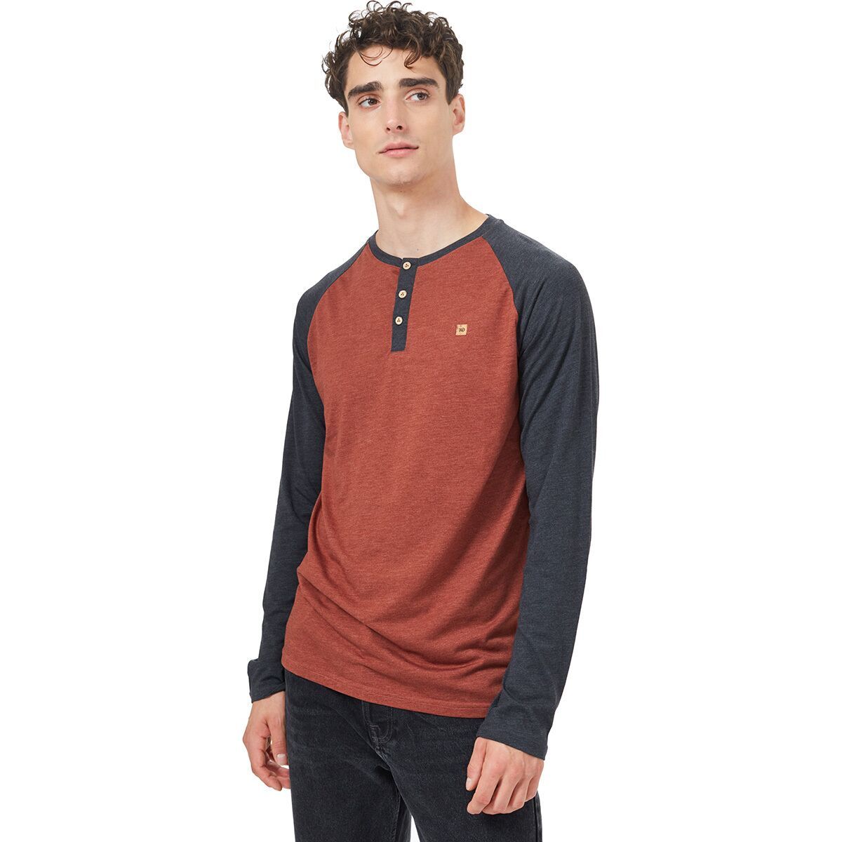 Tentree Classic Long-Sleeve Henley - Men's Cherry Mahogany Heather, XL