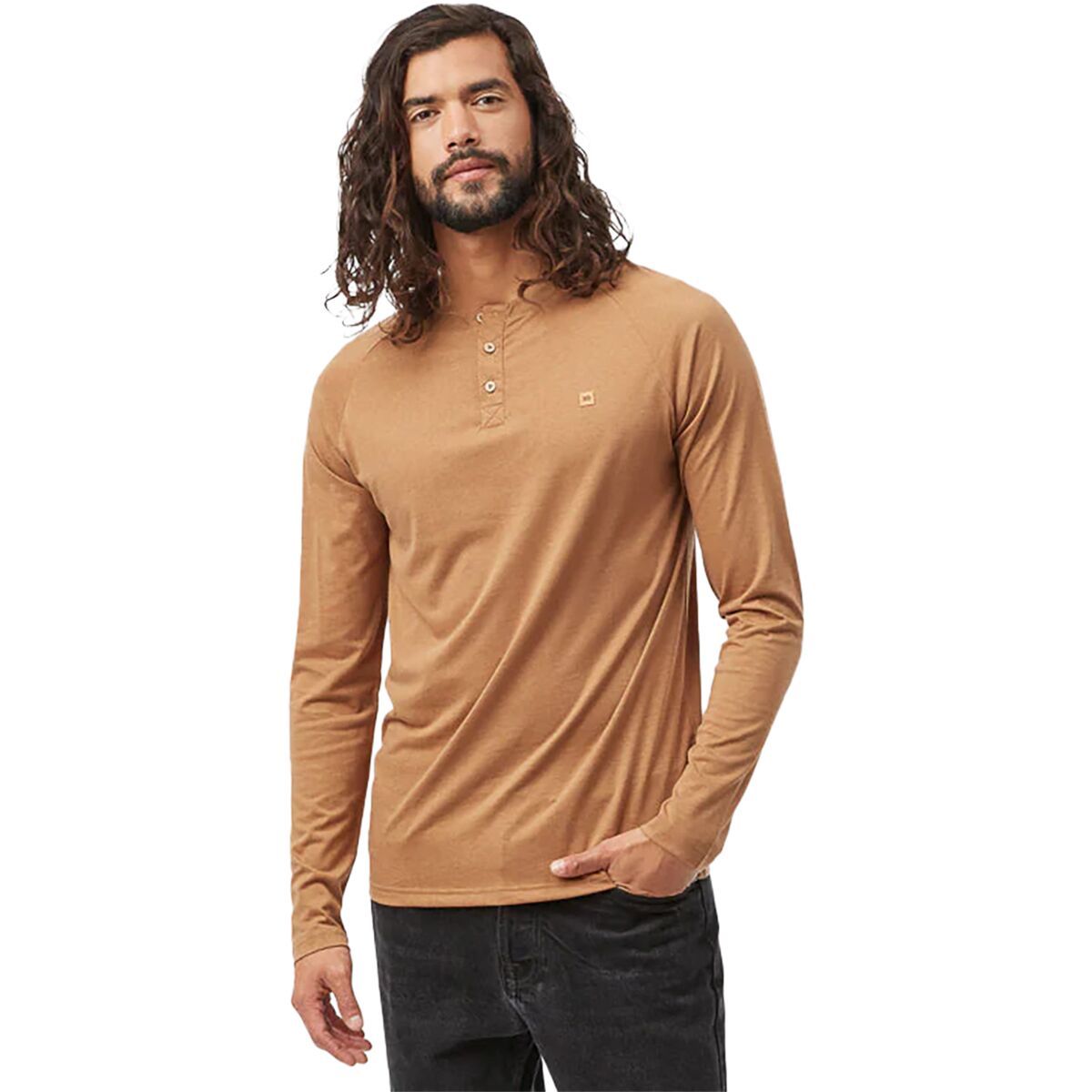 Tentree Classic Long-Sleeve Henley - Men's Foxtrot Brown, S