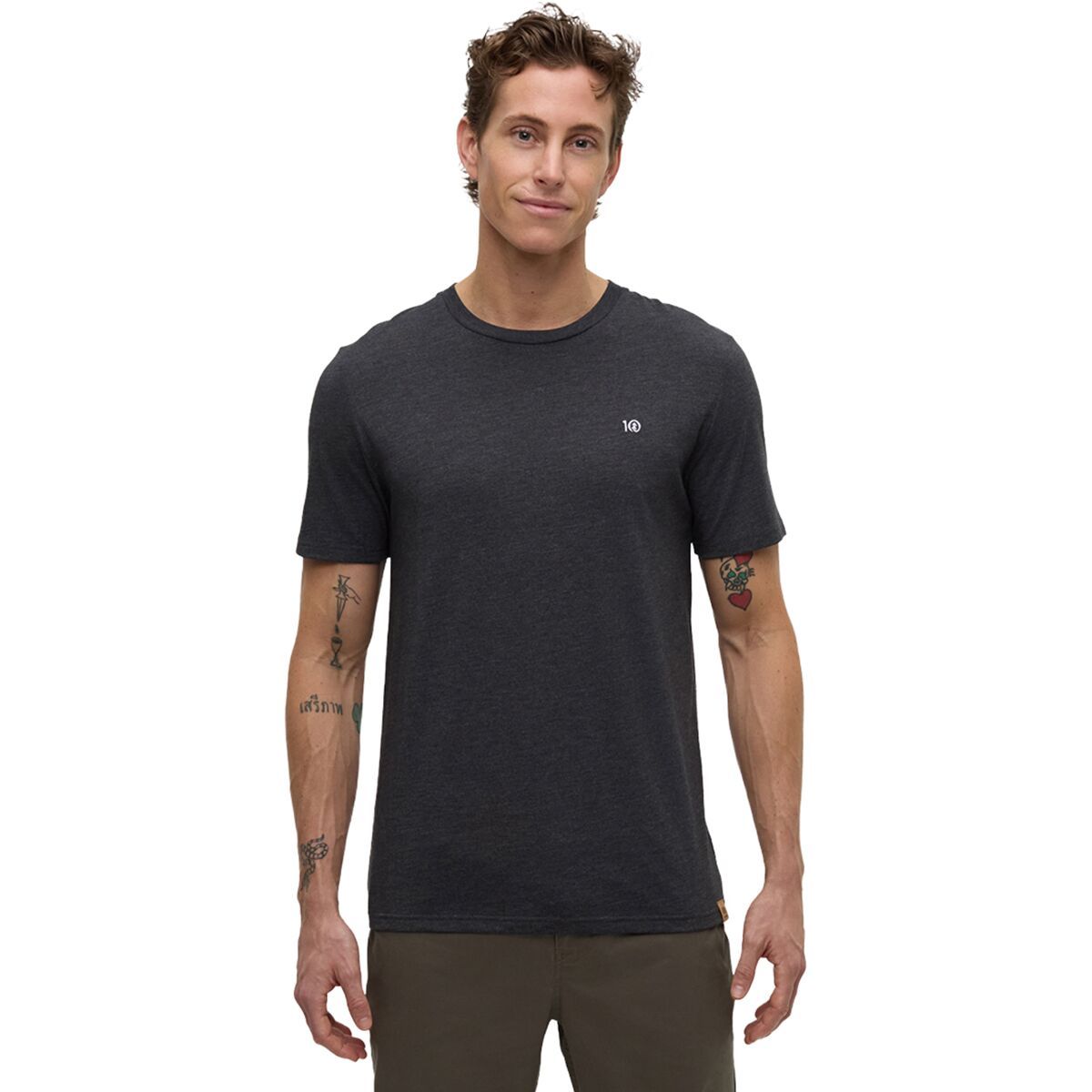 Image of Tentree Embroidered Ten Classic T-Shirt - Men's Meteorite Black Heather, S