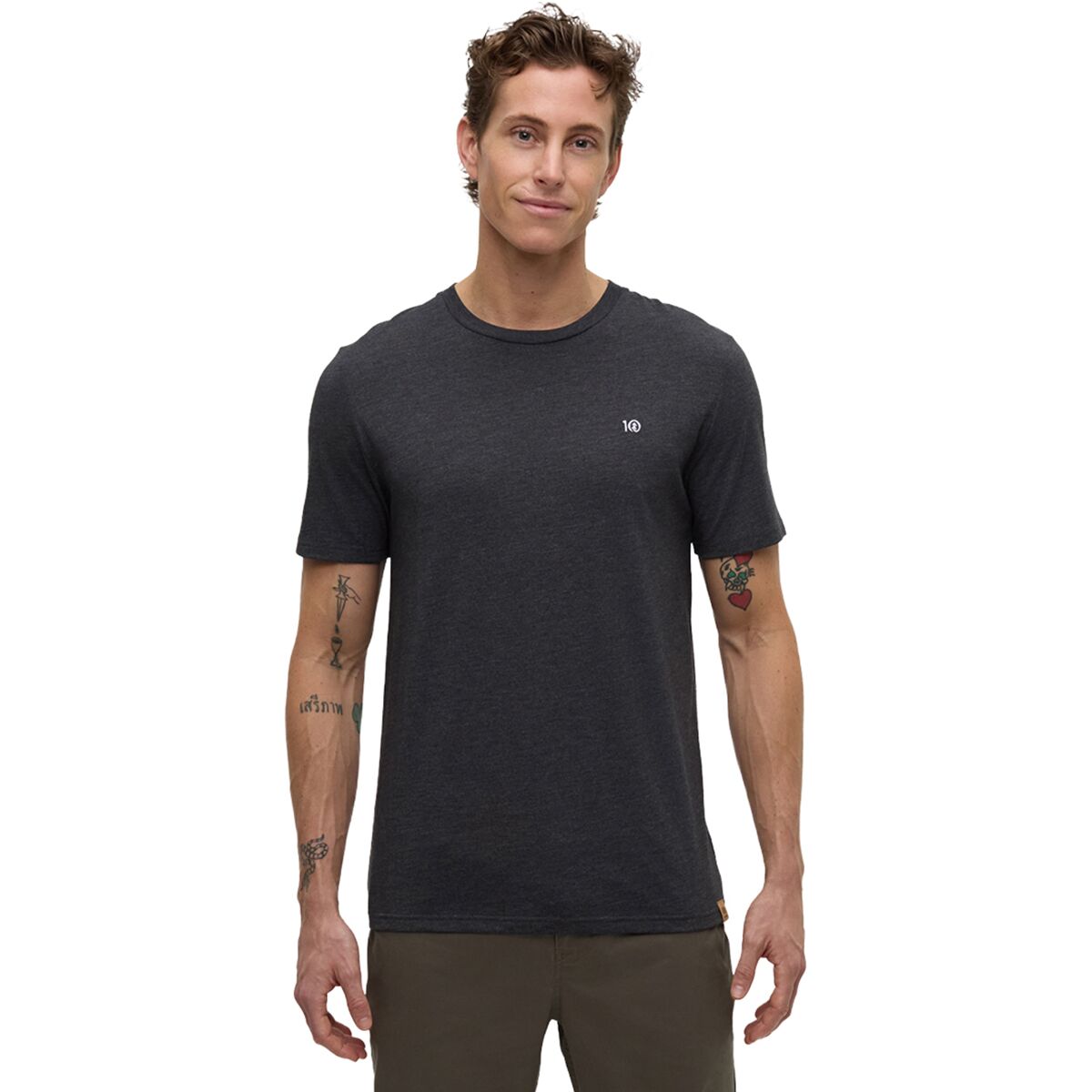 Image of Tentree Embroidered Ten Classic T-Shirt - Men's Meteorite Black Heather, L